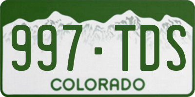 CO license plate 997TDS