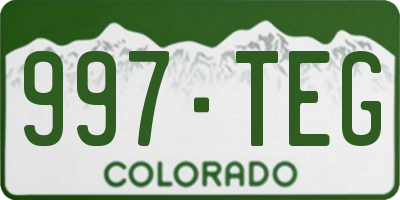 CO license plate 997TEG