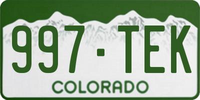 CO license plate 997TEK