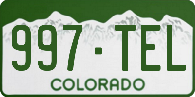 CO license plate 997TEL