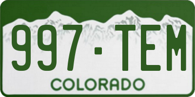 CO license plate 997TEM