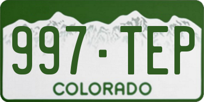 CO license plate 997TEP