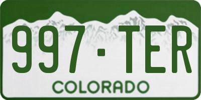 CO license plate 997TER