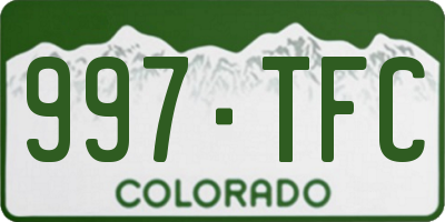 CO license plate 997TFC
