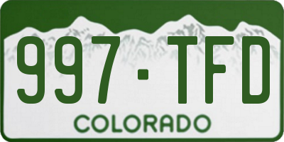 CO license plate 997TFD