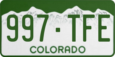 CO license plate 997TFE