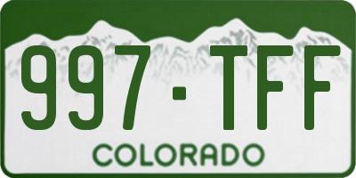 CO license plate 997TFF