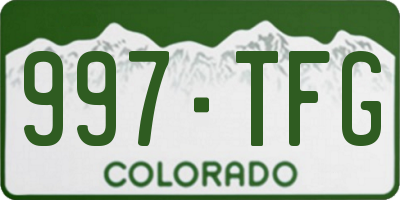 CO license plate 997TFG