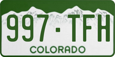CO license plate 997TFH