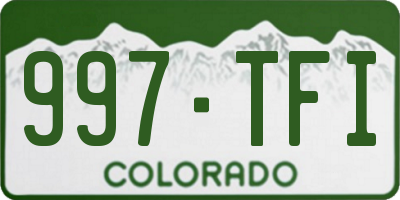 CO license plate 997TFI