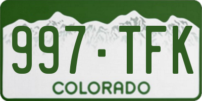 CO license plate 997TFK