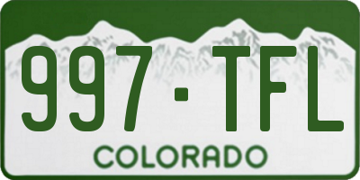 CO license plate 997TFL