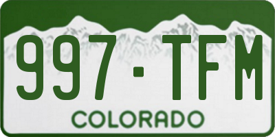 CO license plate 997TFM