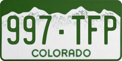 CO license plate 997TFP