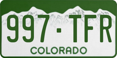 CO license plate 997TFR