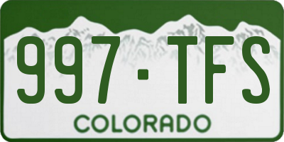 CO license plate 997TFS