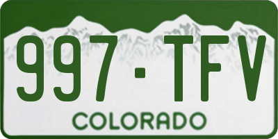 CO license plate 997TFV