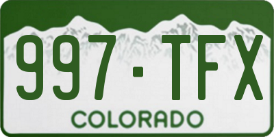 CO license plate 997TFX