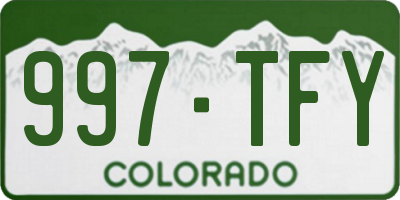 CO license plate 997TFY