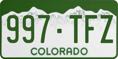 CO license plate 997TFZ