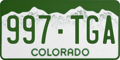 CO license plate 997TGA