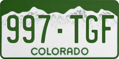 CO license plate 997TGF