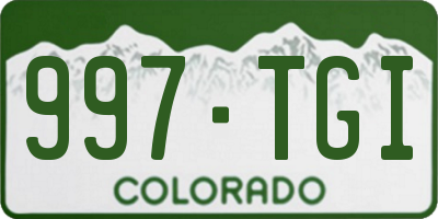 CO license plate 997TGI
