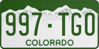 CO license plate 997TGO