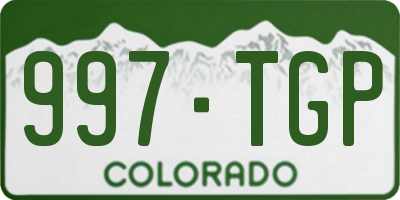 CO license plate 997TGP