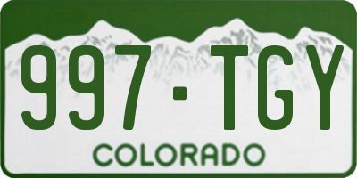 CO license plate 997TGY