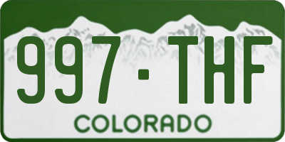 CO license plate 997THF