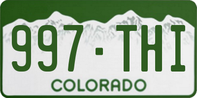 CO license plate 997THI