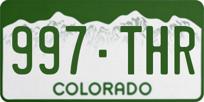 CO license plate 997THR