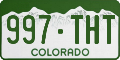 CO license plate 997THT