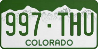 CO license plate 997THU