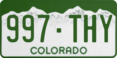 CO license plate 997THY