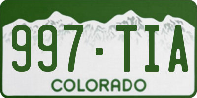 CO license plate 997TIA