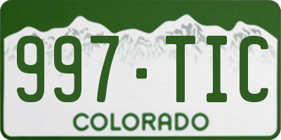 CO license plate 997TIC