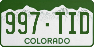 CO license plate 997TID