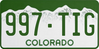 CO license plate 997TIG