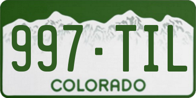 CO license plate 997TIL
