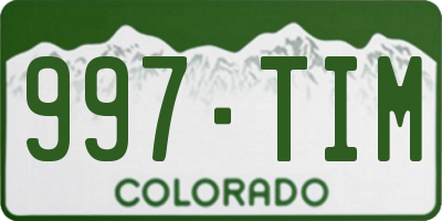 CO license plate 997TIM