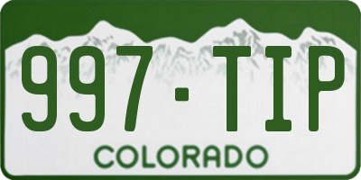 CO license plate 997TIP