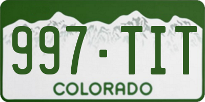 CO license plate 997TIT
