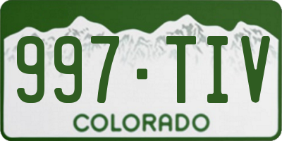 CO license plate 997TIV