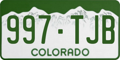 CO license plate 997TJB