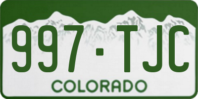 CO license plate 997TJC
