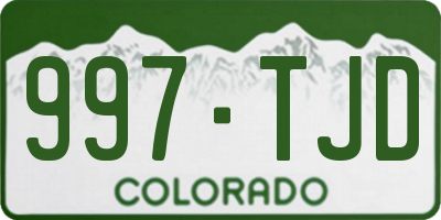 CO license plate 997TJD