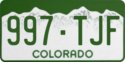 CO license plate 997TJF