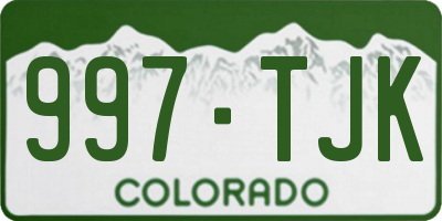 CO license plate 997TJK